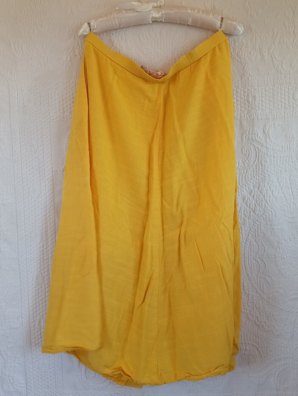 Vintage Sunny Yellow A-Line Midi Skirt Button Down Retro Preppy 60s 70s Colorful - Picture 10 of 13